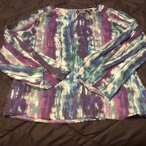 Multi colored long sleeve blouse